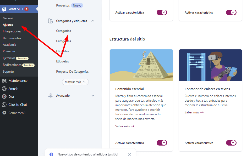 Ajustes Yoast SEO