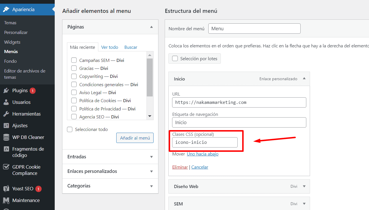 Cómo añadir iconos a tu menú de navegación con Divi